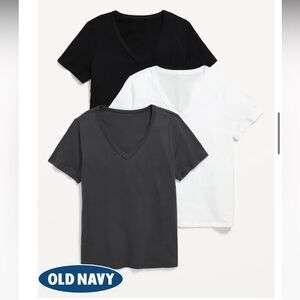 EveryWear V-Neck T-Shirt 3-Pack M Tall | Black/White/Gray​